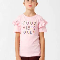 Kate & Oscar Kids Pink Cotton Printed T-Shirt-picture-6
