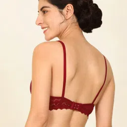 AROUSY Maroon & Yellow Cotton Self Pattern T-Shirt Bra - Pack Of 2 image 4