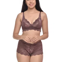 AROUSY Purple & Blue Self Pattern Bra Panty Set - Pack Of 3 image 4