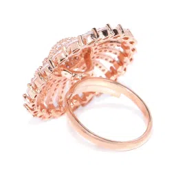 Priyaasi Rose Gold-Plated American Diamond Studded Finger Ring image 4