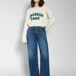 American Eagle Blue Cotton Solid Jeans image 4