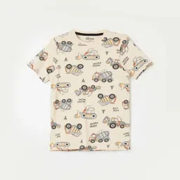 Fame Forever by Lifestyle Kids Beige Cotton Printed T-Shirt-picture-34