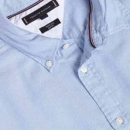 Tommy Hilfiger Cloudy Blue Self Slim Fit Shirt image 4