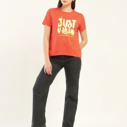 Levi's Orange Cotton Relaxed Fit Printed T-Shirt image 4