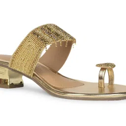 Bata Women's Gold Toe Ring Sandals image 4