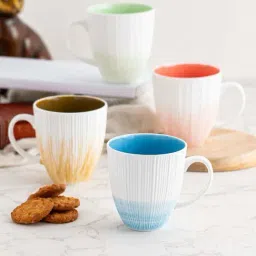 Clay Craft Fine Ceramic Milk/Tea/Coffee Combo Set of 4 - 350 ml each-picture-28