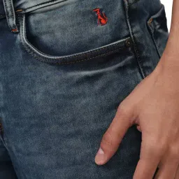 Simon Carter London Regular Navy Lightly Washed Mid Rise Jeans image 4