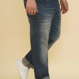 John Pride Navy Regular Fit Stretchable Jeans image 4
