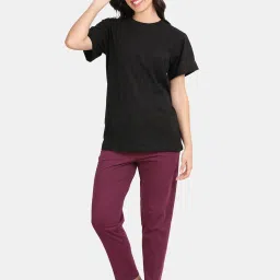 Kryptic Black & Burgundy Cotton Printed T-Shirt With Pyjamas image 4
