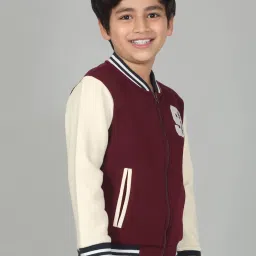 Cantabil Boy's Wine Printed Mock Neck Full Sleeves Casual Sweatshirt image 4