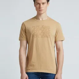 Pepe Jeans Beige Cotton Slim Fit Printed T-Shirt-image-11