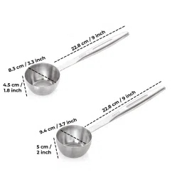 HAZEL Silver Stainless Steel Ladle with Handle - Set of 2 image 4