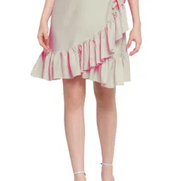 PATRORNA Off White Above Knee Skirt-image-11