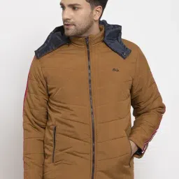 Cantabil Mustard Regular Fit Hooded Jacket-picture-24