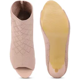 Truffle Collection Women's Nude Peeptoe Boots image 4