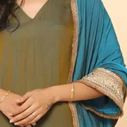 Swtantra Blue & Grey Satin Dupatta image 4