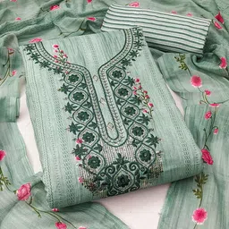 MANVAA Embellished Unstitched Dress Material image 2