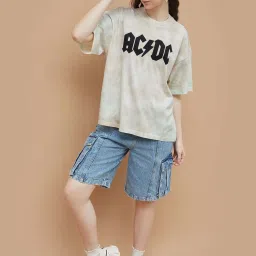 Ginger By Lifestyle Beige Cotton Regular Fit Printed T-Shirt image 4