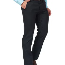 Raymond Black Classic Fit Texture Trousers image 4