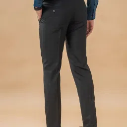 Turtle Black Slim Fit Chequered Trousers image 4
