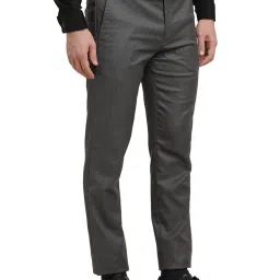 Turtle Grey Ultra Slim Fit Dobby Trousers image 4