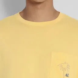 american eagle outfitters American Eagle Yellow Cotton Regular Fit Printed T-Shirt image 5