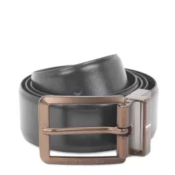 Tommy Hilfiger Aarhus Black & Brown Leather Reversible Belt for Men-picture-34