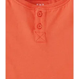 Ed-a-Mamma Kids Orange Solid T-Shirt image 3