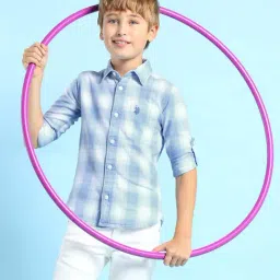 U.S. Polo Assn. Boys Blue Full Sleeves Shirt-picture-19