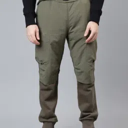 Woodland Green Cotton Regular Fit Joggers-image-20