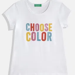 United Colors of Benetton Girls Typography Printed Pure Cotton T-shirt-picture-20