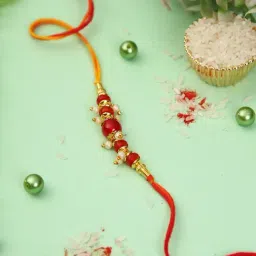 Aapno Rajasthan Ruby Traditional Beaded Rakhi-image-71