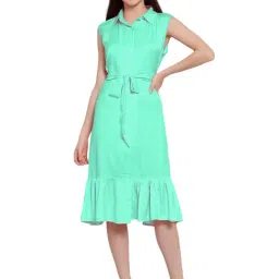 PATRORNA Mint Green Regular Fit Shirt Dress-picture-13