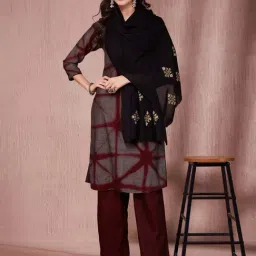 Fabindia Black Wool Embroidery Stole-picture-21