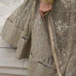 Ethniqlo Embroidered Thread Work Semi-Stitched Lehenga & Blouse With Dupatta image 2