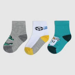 YK Infant Boys Pack Of 3 Patterned Ankle-Length Socks image 2