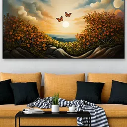 DEKORSTATION Beige & Blue Painted Wooden Wall Art-image-44
