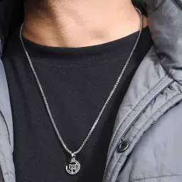 The Bro Code Silver Plated Dharma Pendant Necklace for Men-image-8