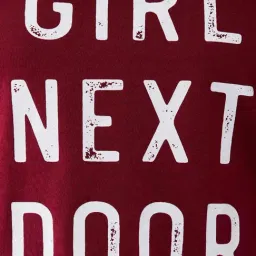 DOLCE CRUDO Maroon Graphic Print T-shirt image 5