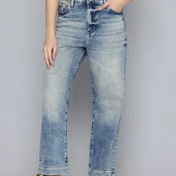 Levis Women Straight Fit High-Rise Heavy Fade Pure Cotton Jeans-image-47