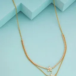 Kushal's Fashion Jewellery White Gold Trendy Necklace With Chain for Women-image-20