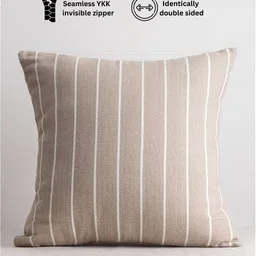 Copper-Red Brown Striped Square Cushion Covers image 3