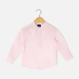 Allen Solly Junior Light Pink Solid Full Sleeves Kurta Shirt-picture-35