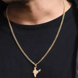 The Bro Code Gold Plated India Pendant Necklace for Men-picture-15