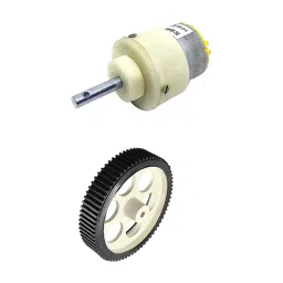 Invento 6V-12V 200 rpm Metal Geared DC Motor with 100mm x 40mm Wheel for Robot Car ISC 1585-B image 1