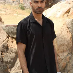 KRAFT INDIA Standard Vertical Striped Casual Cuban Collar Shirt image 2