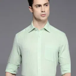 Louis Philippe Green  Regular Fit Self Pattern Shirt-image-50