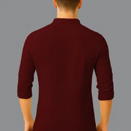 KNOWTED Mandarin Collar Roll-Up Sleeves Straight Kurta image 2