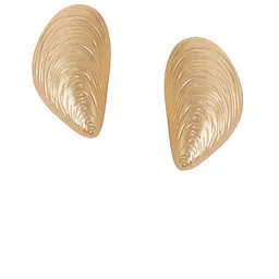Accessorize Gold Brushed Seashell Shaped Studs image 4