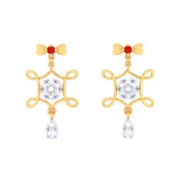 P.C. Chandra Jewellers 14k Gold Gorgeous Design Dangler Earrings-image-88